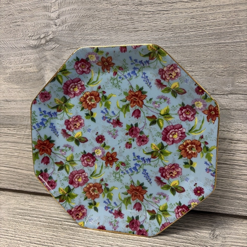 Formalities Baum Bros 6" Decorative Plate Blue Floral Not For Food (E9)